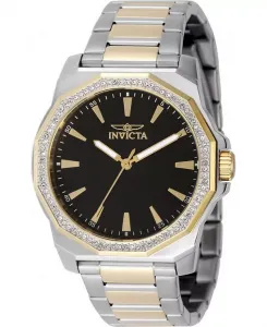 Мужские кварцевые часы Speedway 49105 с тремя стрелками и черным циферблатом Invicta, gold