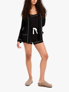 Пижамная куртка с контрастной отделкой Pretty You London, Black