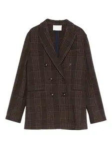 Двубортный пиджак в клетку Circolo 1901, коричневый