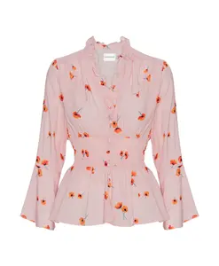 Топ с цветочным принтом, сборками и рукавами 3/4 Americandreams, мультиколор