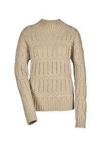 Свитер с воротником-стойкой и узором «косы» Madeleine, цвет caramel