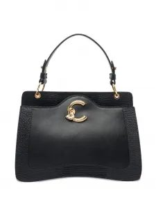 Сумка через плечо с ручкой сверху и логотипом Coccinelle, черный