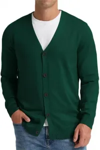 Мужской вязаный кардиган из шерсти с V-образным вырезом