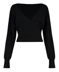 Мягкий шерстяной свитер цвета лайма с кашемиром P.A.R.O.S.H., черный