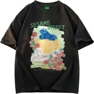 Футболка унисекс SESAME STREET, тёмно-синяя