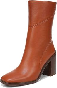 Женские модные сапоги XYD с квадратным носком, боковой молнией, средней голенью, высокими грубыми каблуками, для осени и зимы, на свидание, Khaki