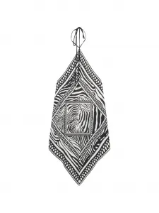 Топ с принтом в виде зебры и узора foulard BLUMARINE, белый