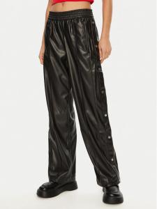 Брюки из искусственной кожи, прямые брюки Hugo, черный