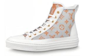 Женские высокие кроссовки для скейтбординга Stellar Skateboarding Shoes White/Orange Louis Vuitton