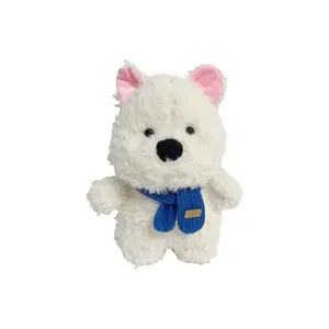 Рюкзак-мессенджер Birthday Hat, плюшевая кукла West Highland Dolls, высота 22 см/35 см OU DI PIG, синий