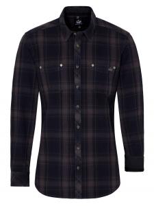 Облегающая традиционная рубашка на пуговицах SPIETH & WENSKY Fetan, темно-синий