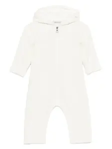 Ромпер с нашивкой-логотипом Moncler Enfant, белый
