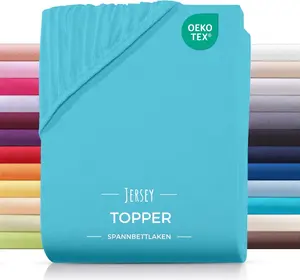 Простыня на резинке из джерси 180x200 см бирюзового цвета Carpe Sonno