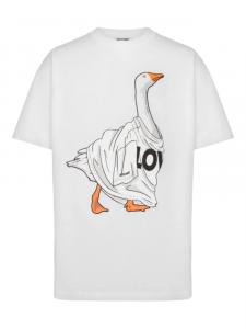 Футболка Moschino с принтом «гусиная лапка», белый