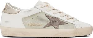 Белые и бежевые кроссовки Super-Star Golden Goose