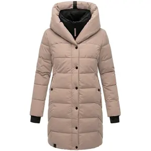 Стеганое пальто Наваху "Knutschilein", стильное женское пальто со съемным флисовым воротником Navahoo, коричневый