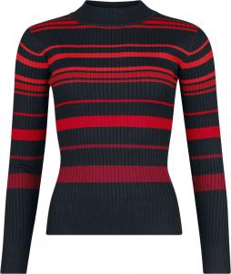 Вязаный свитер Jawbreaker High Neck Red Shades Stripe, черный/красный