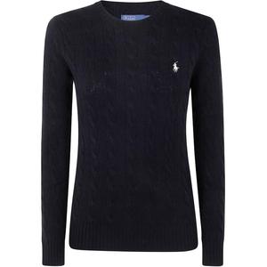 Джемпер с вышитым логотипом, вязка кос Polo Ralph Lauren, черный