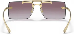 Солнцезащитные очки Versace VE 2245 10028H прямоугольной формы из золотистого металла с фиолетовыми градиентными линзами, Gold