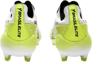 Футбольные бутсы Diadora Brasil Elite Tech GR ITA LPX для мужчин, жесткое покрытие - Сделано в Италии, ультра-мягкая премиальная кожа, современный дизайн Calcio, съемная стелька, белый/черный/желтый