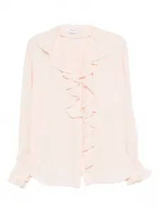 Блузка с оборками Alexander Mcqueen, розовый