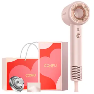 Фен 1900W бытовой высокоскоростной мощный обдув плазменный уход за волосами KF-F9 CONFU, F9 Cherry Pink "Deep Affection" Palette Box