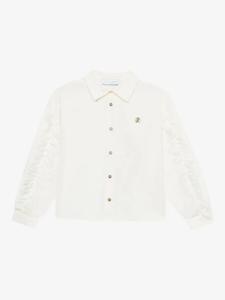 Рубашка с вышитым логотипом Roberto Cavalli Junior, белый