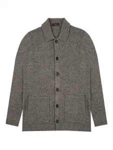 Кардиган с накладными карманами Zanone, серый