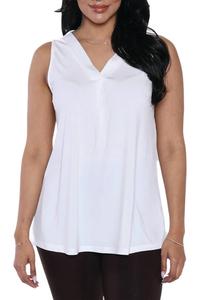 Топ свободного кроя без рукавов с V-образным вырезом цвета слоновой кости Papa Fashions, слоновая кость