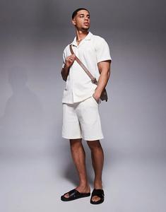 Шорты Sixth June с вафельными деталями кремового цвета — часть комплекта