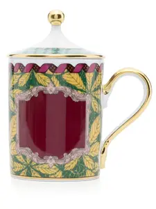 Фарфоровая кружка с графичным принтом Ginori 1735, золотой