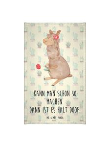 Mr. & Mrs. Panda Полотенце с изображением цветка альпаки и надписью, выполненное в цвете кактуса