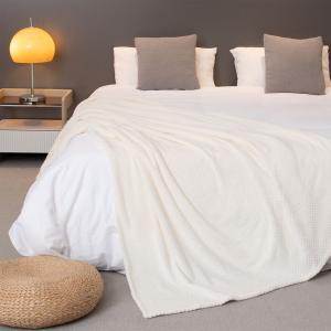 Мягкий плед, вафельный флисовый плед, плед, уютный плед для дивана, 200 х 240 см Paco Home, бежевый