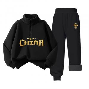 Повседневная спортивная одежда для детей WARRIOR, [fleece-lined stylish set]черный/h золото-stamped china-черный/h harvest k