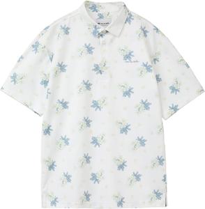 Мужская рубашка-поло TravisMathew с коротким рукавом (принт «Плюмерия», влагоотводящая ткань) / для гольфа / 7AJ007 Travis Mathew, белый