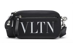 Valentino Кожаная наплечная сумка через плечо поясная сумка маленькая мужская черная