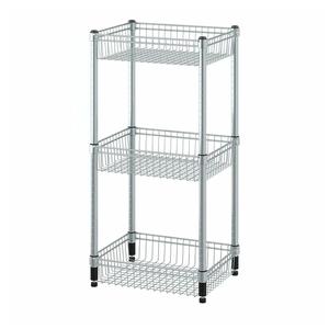 Стеллаж с 3 корзинами OMAR IKEA, 46x36x94 см, цвет galvanised