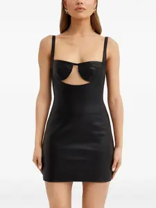 Кожаное мини-платье David Koma, черный