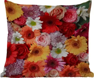 Подушка для улицы - Цветы - Цветы - Герберы - Розы - 50x50 см - Устойчива к погодным условиям - Подушка для отдыха - Удобная - Подушка с рисунком MuchoWow