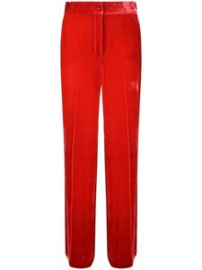 P.A.R.O.S.H. прямые брюки с бархатной отделкой, красный
