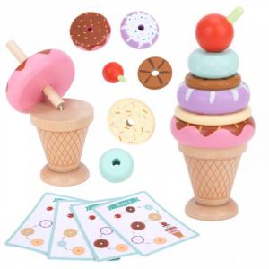 ПАЗЛ ДЕРЕВЯННОЕ МОРОЖЕНОЕ МОНТЕССОРИ КОНДИТЕРСКАЯ фабрика 12 ЭЛЕМЕНТОВ. Inna marka