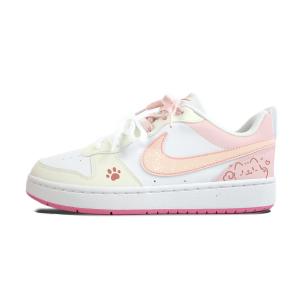 Кроссовки для скейтбординга Court Borough Big Face Cat Mismatched Slip Resistant Abrasion Resistant для детей Unisex Nike, белый