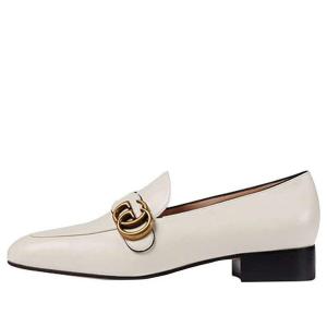 Кроссовки double g leather loafers 'white' Gucci, белый