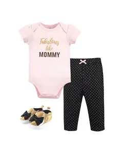 Комплект одежды Little Treasure для девочек: боди, штанишки и подходящие туфельки Baby Vision, мультиколор