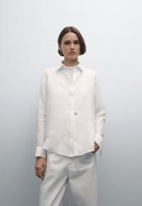 Струящаяся блузка на пуговицах Massimo Dutti, белый