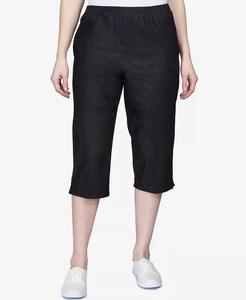 Классические укороченные брюки из денима с застежкой-молнией Alfred Dunner, черный