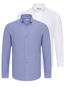 Повседневная рубашка Dandalo Regular fit Button Up Shirt, цвет navy/white