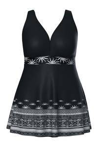 Ulla Popken Минимизирующее платье-купальник в черном цвете