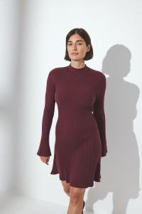 Платье NA-KD FLOWY MINI, Burgundy/Bordeaux