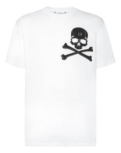 Футболка с круглым вырезом SS Skull&Bones PHILIPP PLEIN, белый
